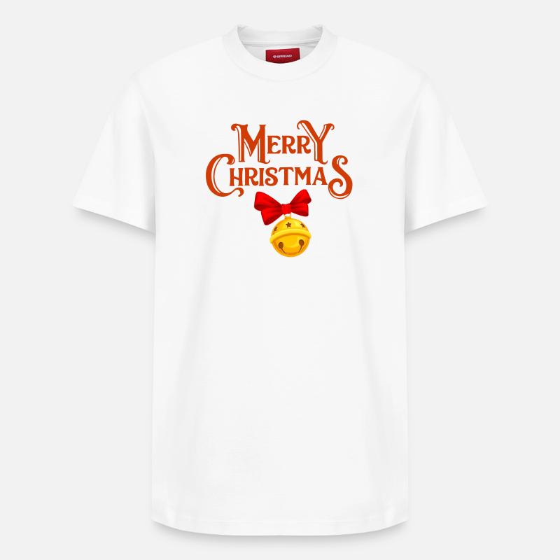 Merry Christmas, joyeux Noël, joyeuses fêtes - T-shirt unisexe décontracté en coton Supima – de SPREAD - blanc