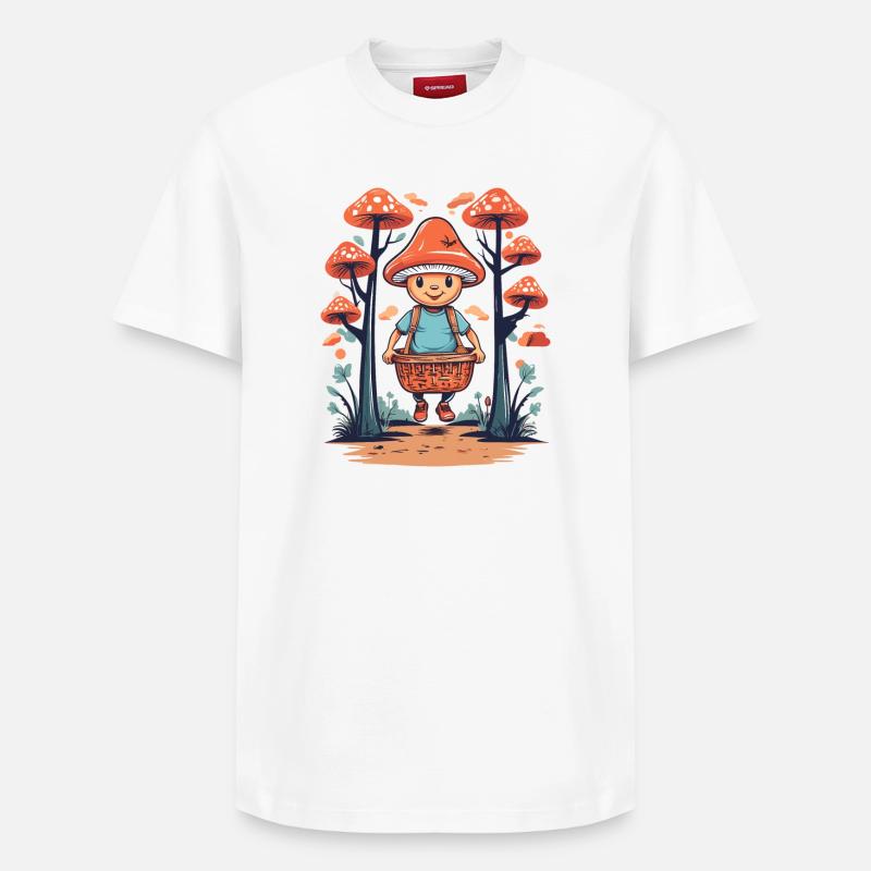 Cueilleur de champignons mignon - T-shirt unisexe décontracté en coton Supima – de SPREAD - blanc