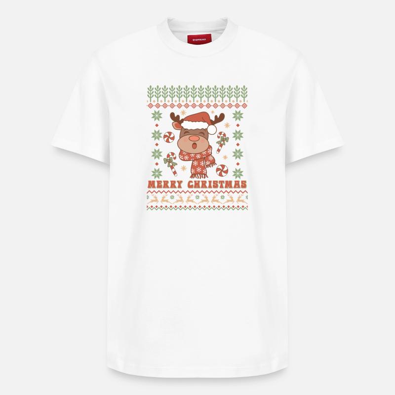Hässlicher Weihnachtspullover - Relaxed Unisex Supima Cotton T-Shirt – von SPREAD - Weiß