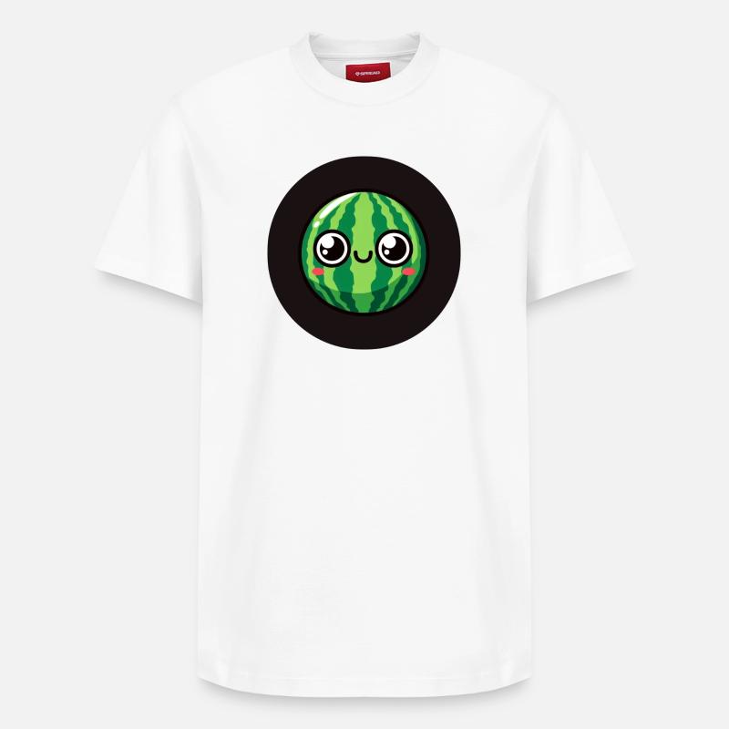 Pastèque sucrée avec des yeux - T-shirt unisexe décontracté en coton Supima – de SPREAD - blanc
