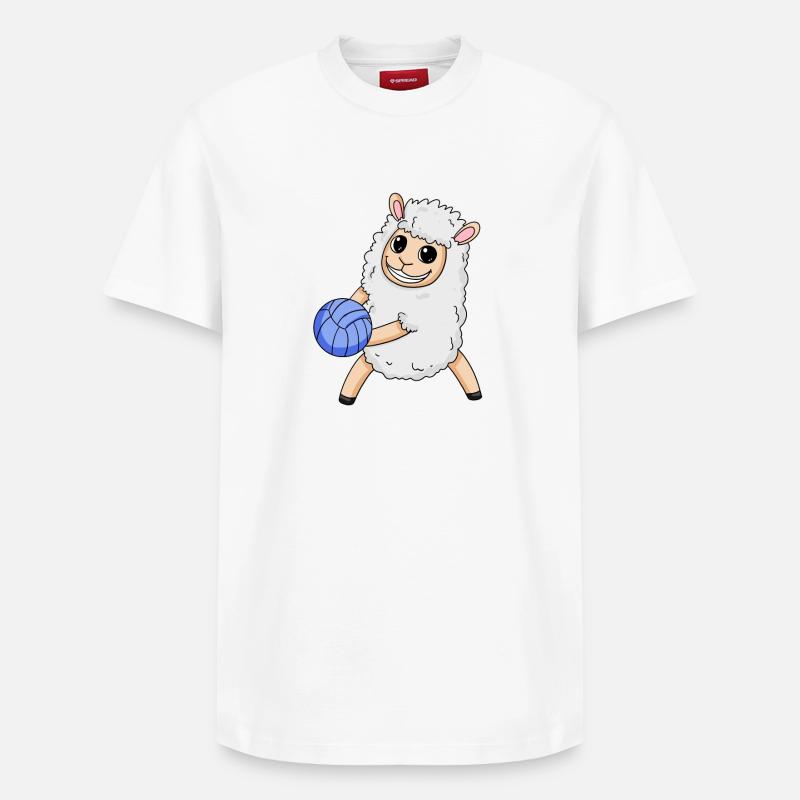 Mouton de volley-ball - T-shirt unisexe décontracté en coton Supima – de SPREAD - blanc
