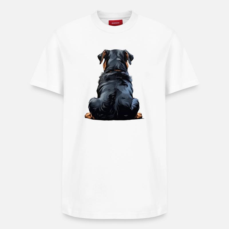 Rottweiler - T-shirt unisexe décontracté en coton Supima – de SPREAD - blanc