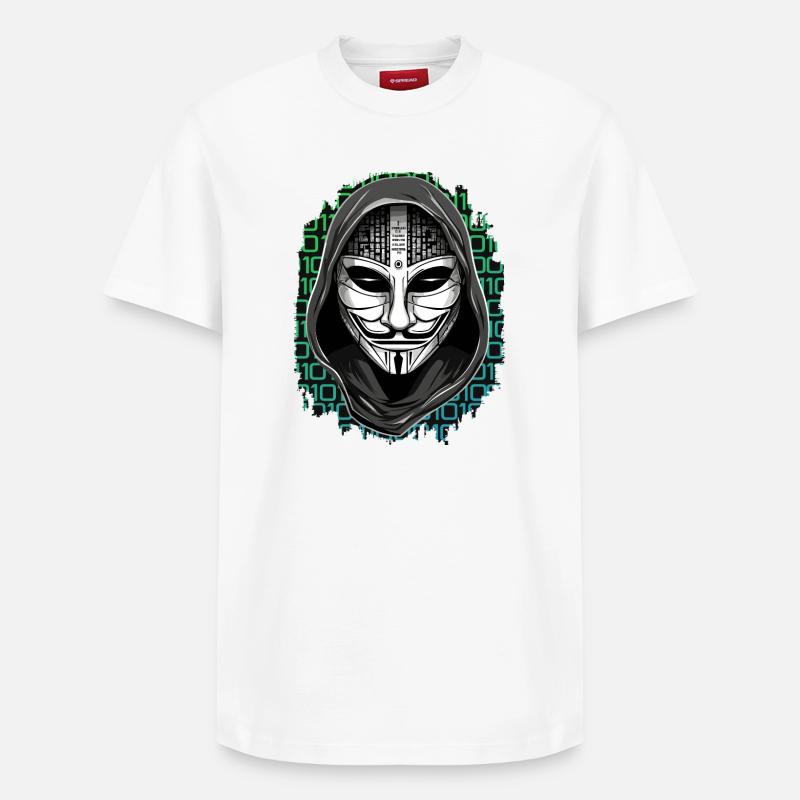 Anonymous Hacker - Relaxed Unisex Supima Cotton T-Shirt – by SPREAD - white