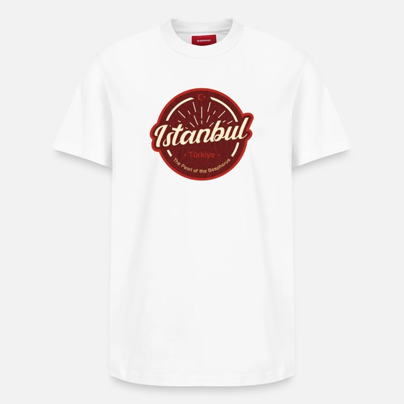 Istanbul – Perle du Bosphore - T-shirt unisexe décontracté en coton Supima – de SPREAD - blanc