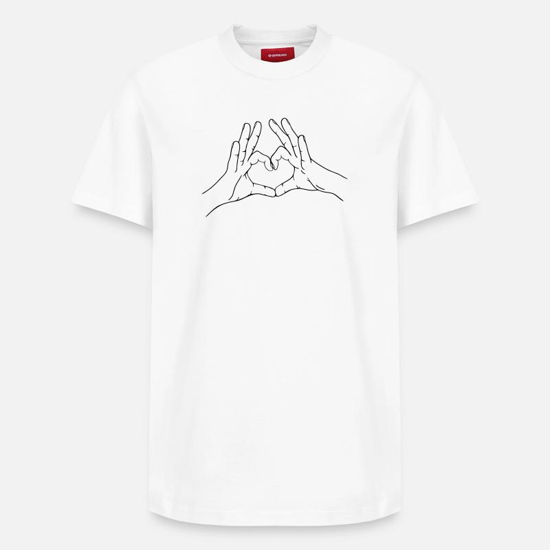 Cœur des mains - T-shirt unisexe décontracté en coton Supima – de SPREAD - blanc