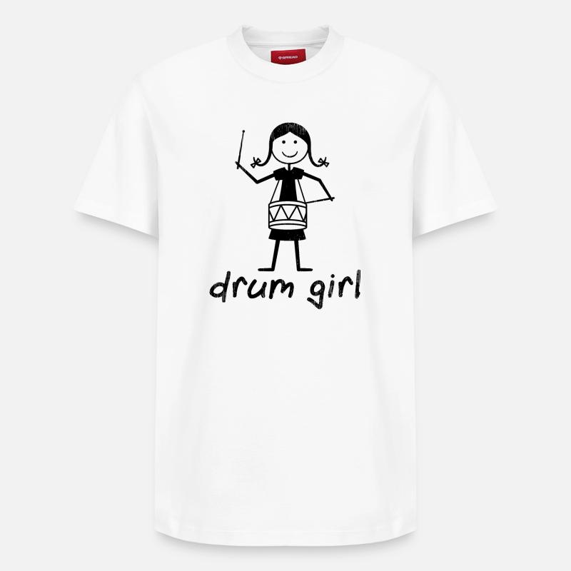Fille de tambour - T-shirt unisexe décontracté en coton Supima – de SPREAD - blanc