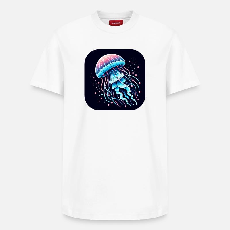Méduse de dessin animé - T-shirt unisexe décontracté en coton Supima – de SPREAD - blanc