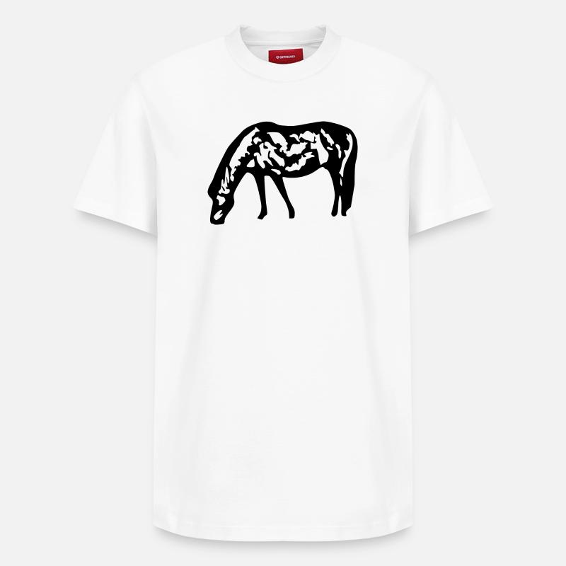 Chevaux T-shirt Cadeau Cavalier - T-shirt unisexe décontracté en coton Supima – de SPREAD - blanc