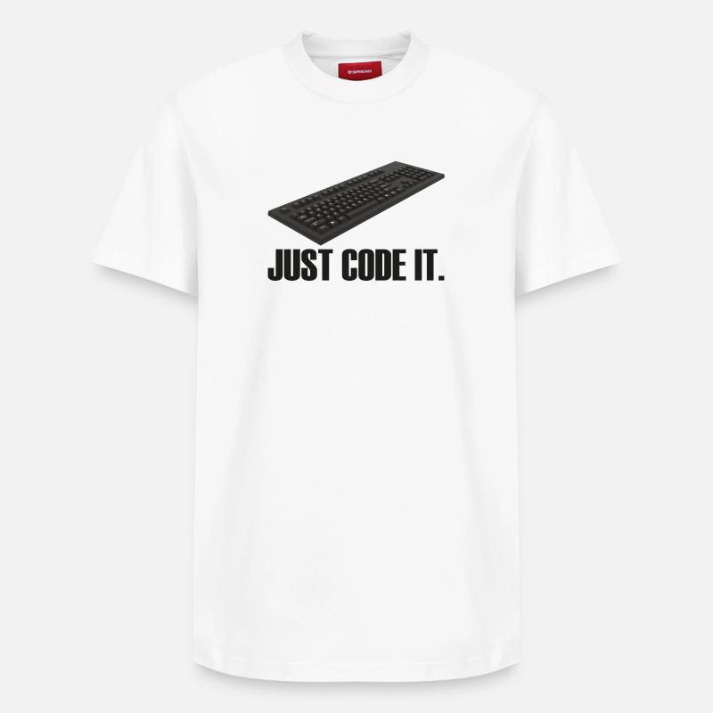 Just Code it - Relaxed Unisex Supima Cotton T-Shirt – von SPREAD - Weiß