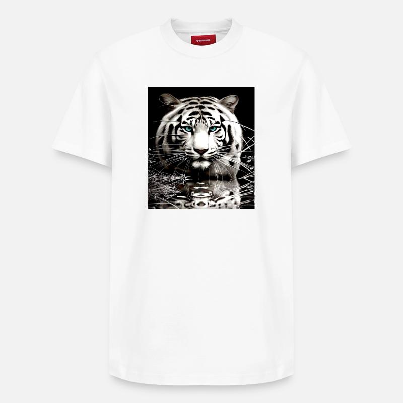 Tigre Blanc - T-shirt unisexe décontracté en coton Supima – de SPREAD - blanc