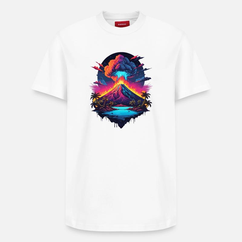Éruption volcanique - T-shirt unisexe décontracté en coton Supima – de SPREAD - blanc