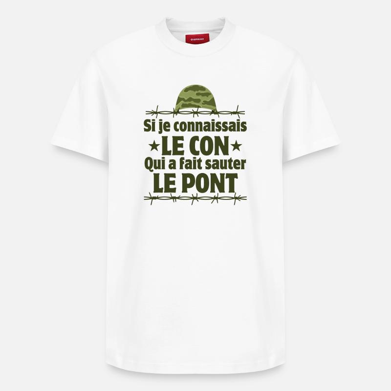 7ème compagnie, septième compagnie, Chaudard - T-shirt unisexe décontracté en coton Supima – de SPREAD - blanc
