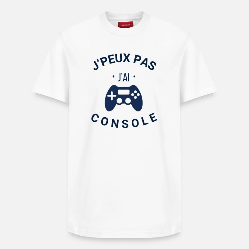 Je peux pas j'ai console - T-shirt unisexe décontracté en coton Supima – de SPREAD - blanc