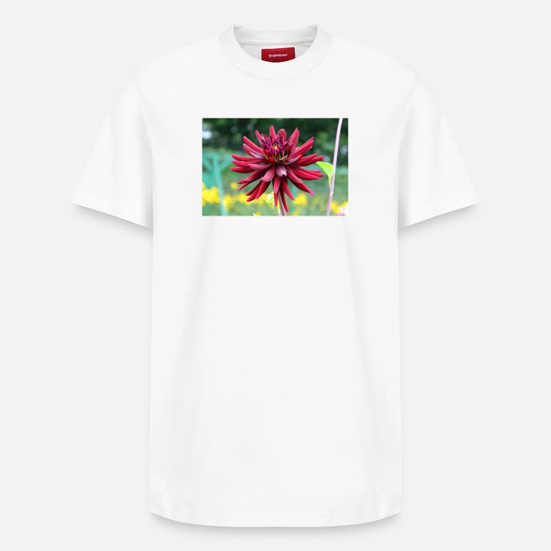 Fleur, Rouge, Fleur Rouge - T-shirt unisexe décontracté en coton Supima – de SPREAD - blanc