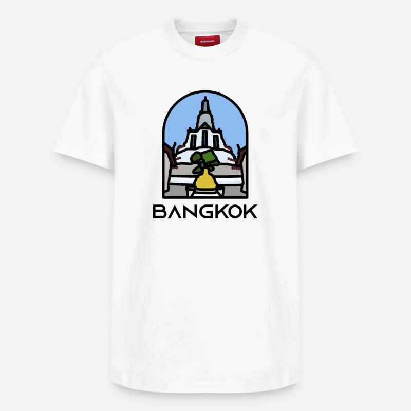 Bangkok - Wat Arun - T-shirt unisexe décontracté en coton Supima – de SPREAD - blanc