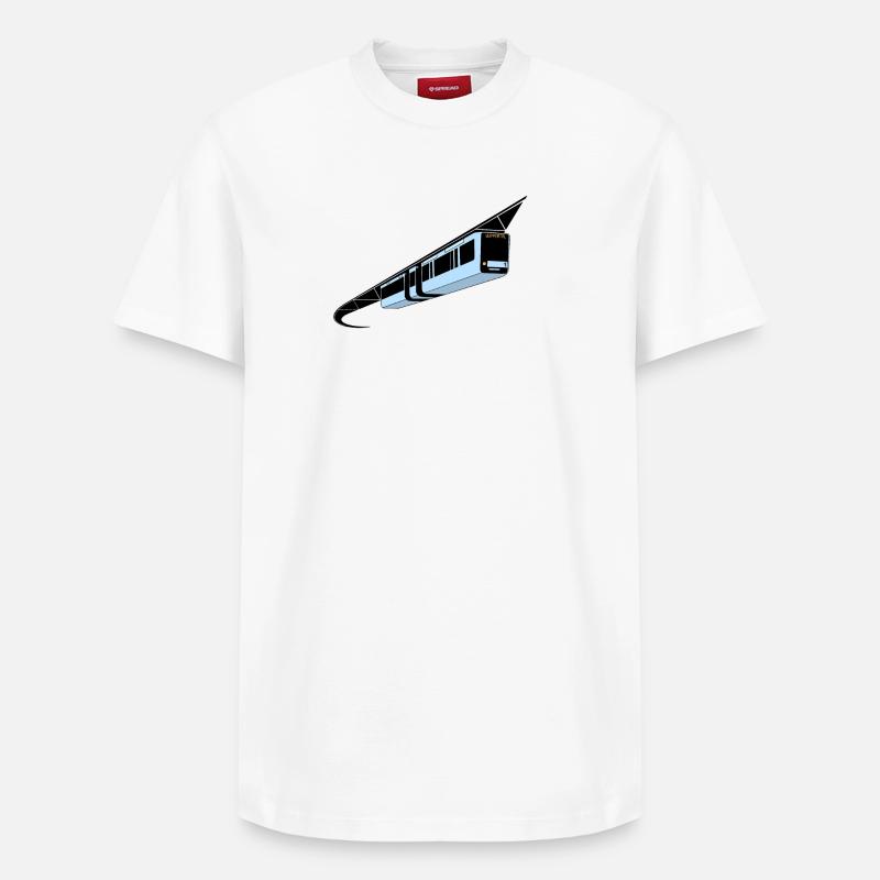 Wuppertal Schwebebahn bunt - Relaxed Unisex Supima Cotton T-Shirt – von SPREAD - Weiß