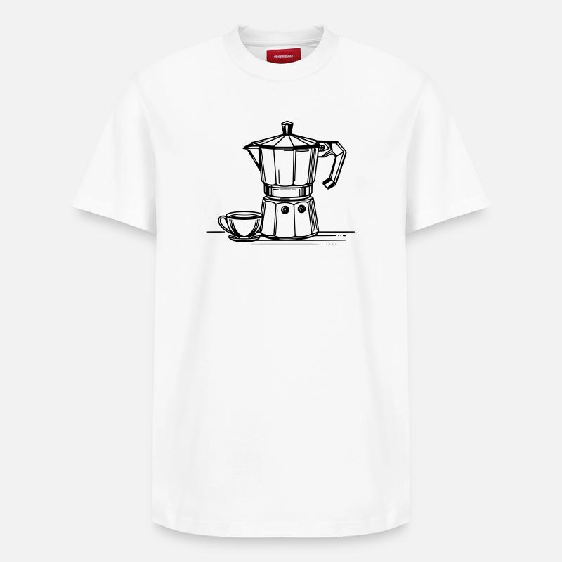 Bialetti - Relaxed Unisex Supima Cotton T-Shirt – von SPREAD - Weiß
