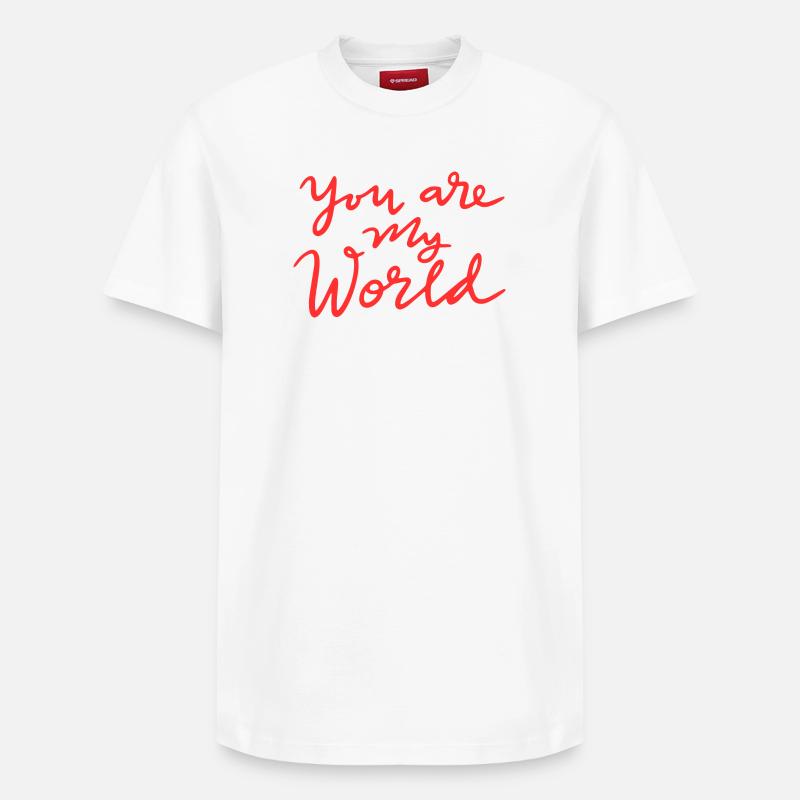Tu es mon monde - T-shirt unisexe décontracté en coton Supima – de SPREAD - blanc