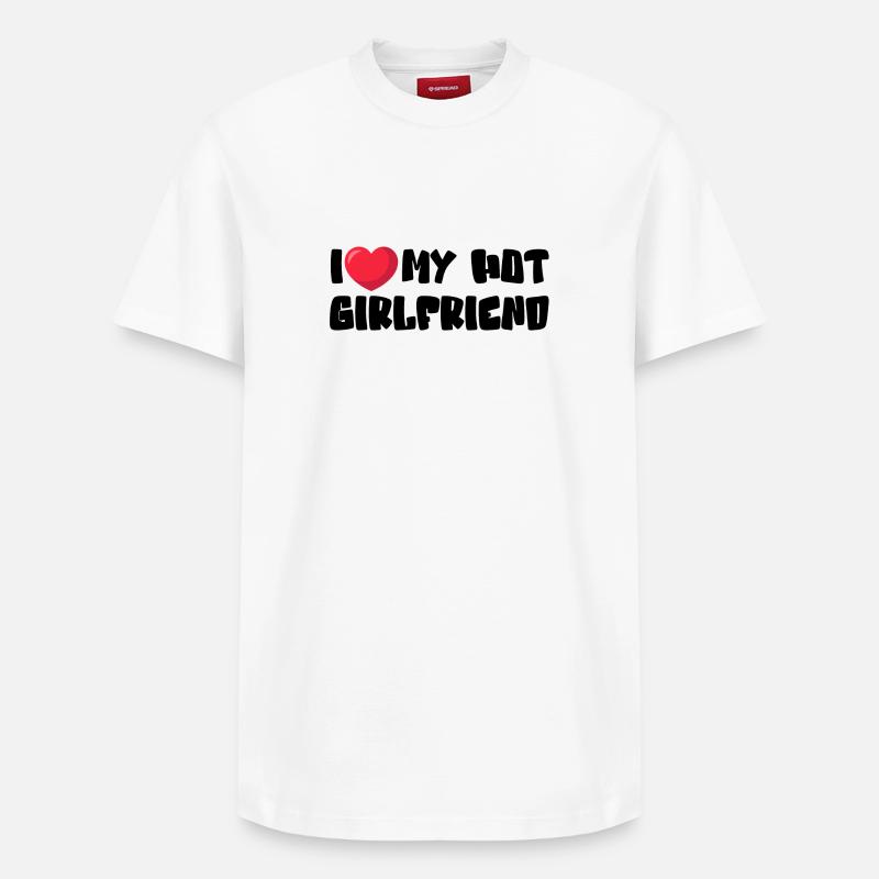 J’aime ma copine chaude - T-shirt unisexe décontracté en coton Supima – de SPREAD - blanc