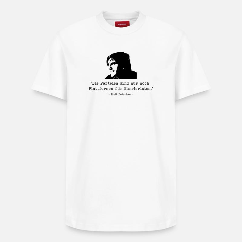 Dutschke Parteien - Relaxed Unisex Supima Cotton T-Shirt – von SPREAD - Weiß