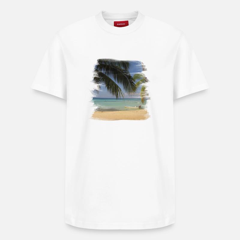 Beach - Relaxed Unisex Supima Cotton T-Shirt – von SPREAD - Weiß