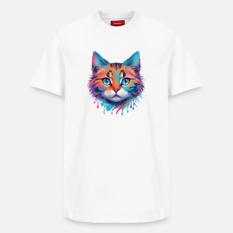 Chat mignon - T-shirt unisexe décontracté en coton Supima – de SPREAD - blanc
