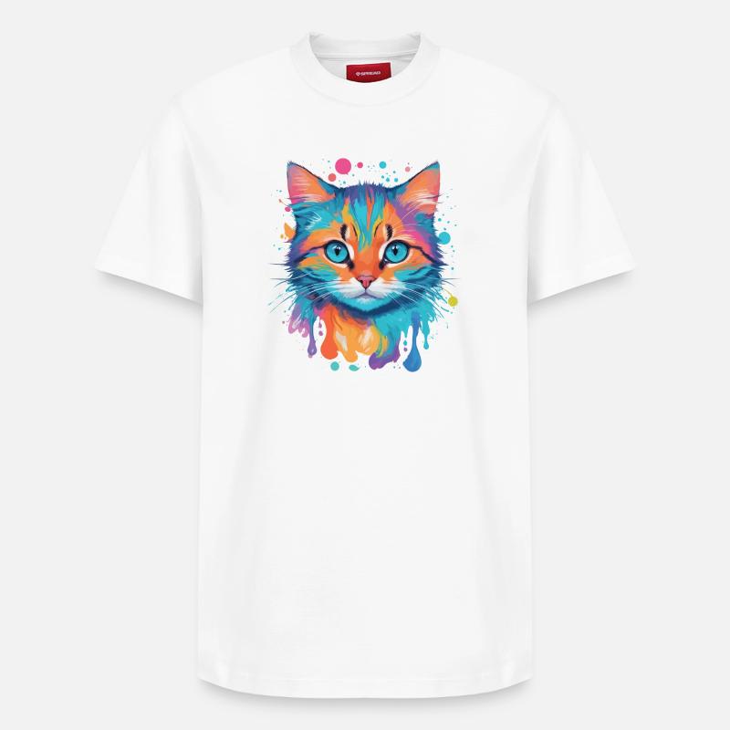 Chat mignon - T-shirt unisexe décontracté en coton Supima – de SPREAD - blanc