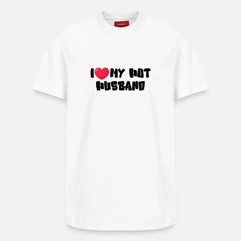 J’aime mon mari chaud - T-shirt unisexe décontracté en coton Supima – de SPREAD - blanc