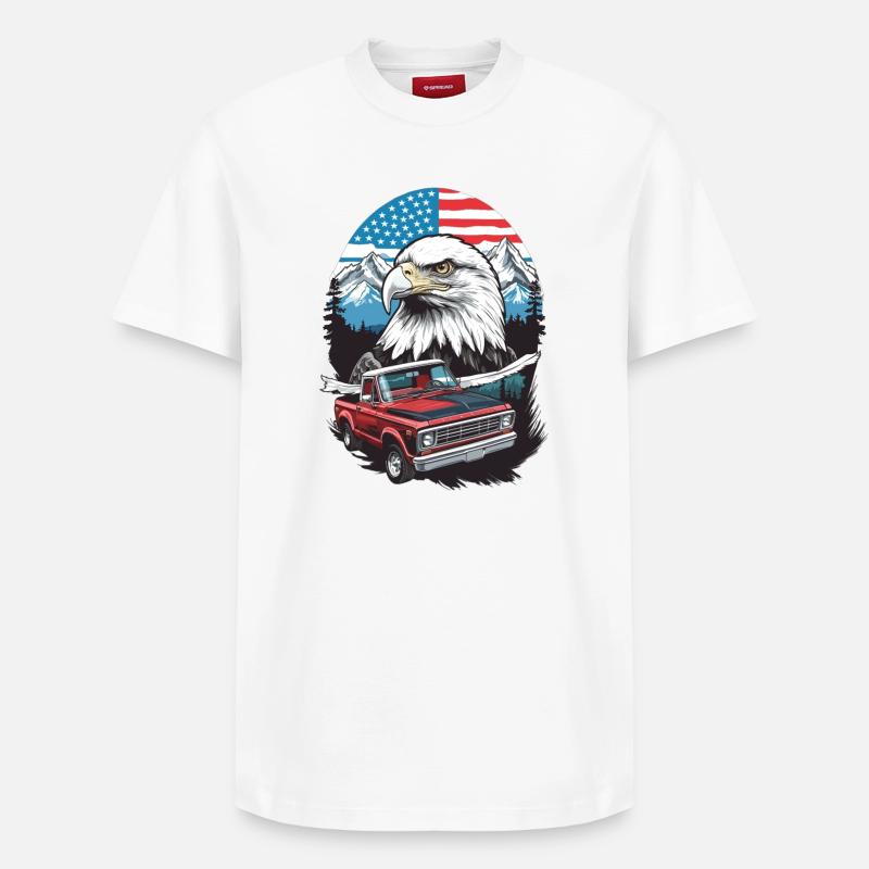 Voyage d’aventure aux États-Unis - T-shirt unisexe décontracté en coton Supima – de SPREAD - blanc