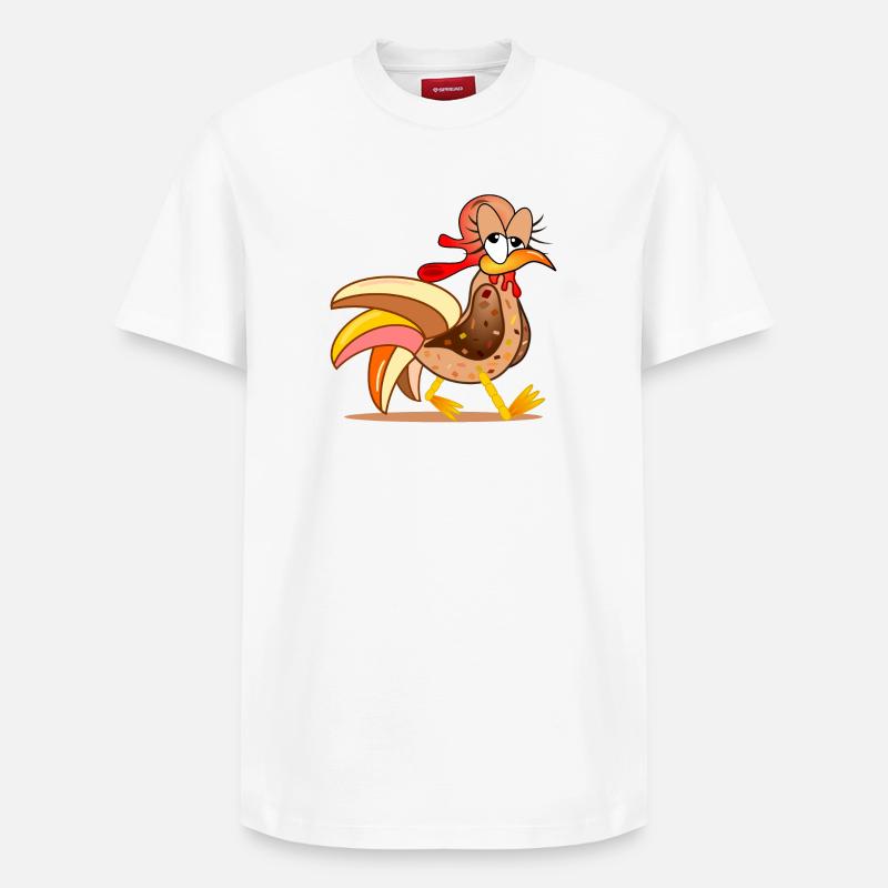 HÜHNERSTALL HÜHNER COMIC - Relaxed Unisex Supima Cotton T-Shirt – von SPREAD - Weiß