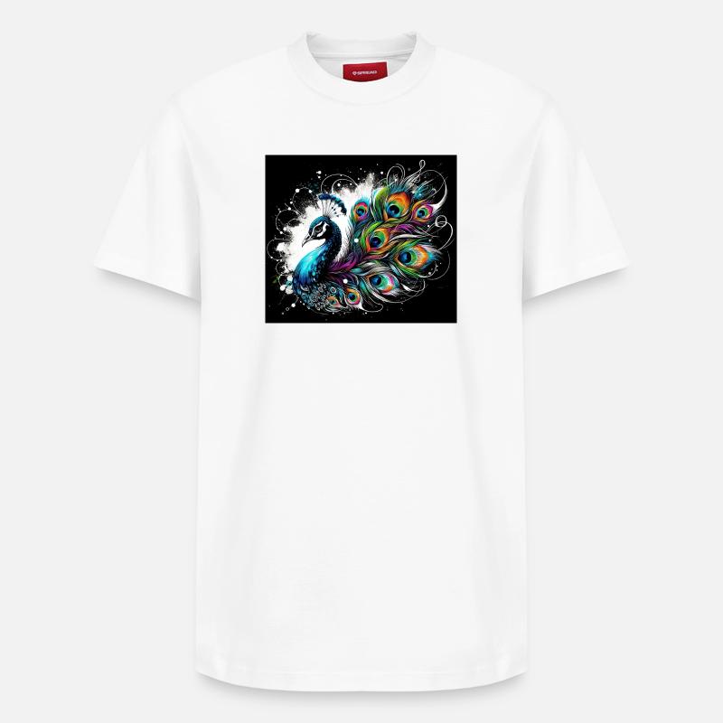 Paon - T-shirt unisexe décontracté en coton Supima – de SPREAD - blanc