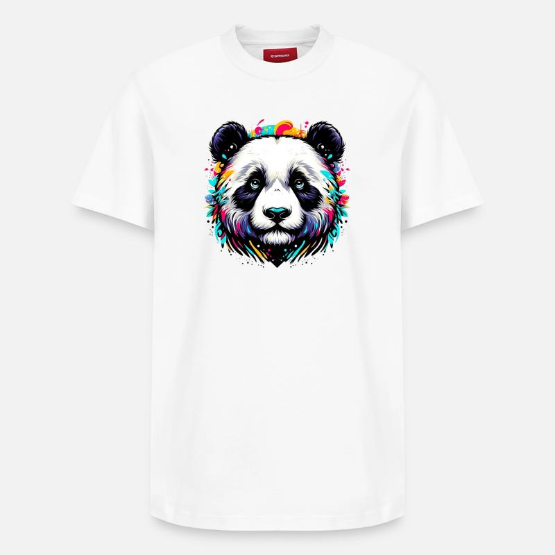 Panda - T-shirt unisexe décontracté en coton Supima – de SPREAD - blanc