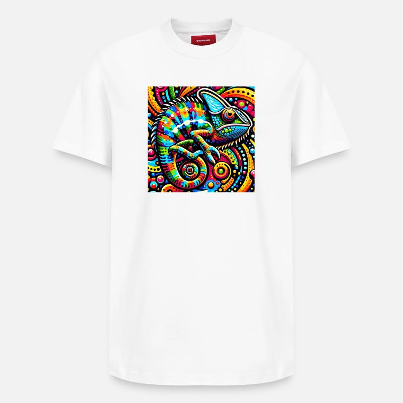 Caméléon Pop Art - T-shirt unisexe décontracté en coton Supima – de SPREAD - blanc