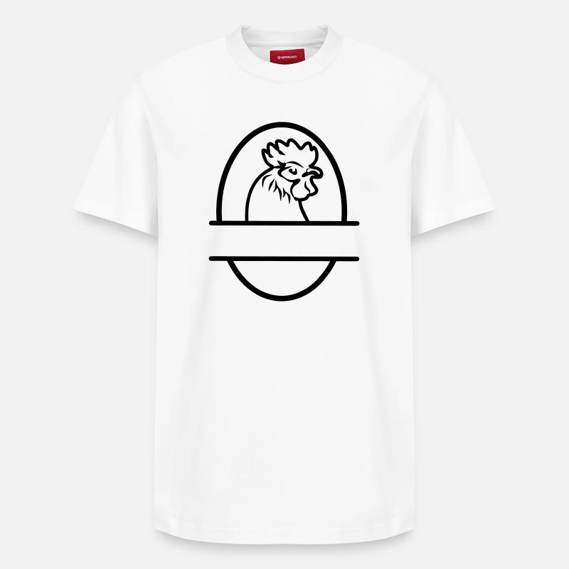 Poulet à l’œuf - T-shirt unisexe décontracté en coton Supima – de SPREAD - blanc