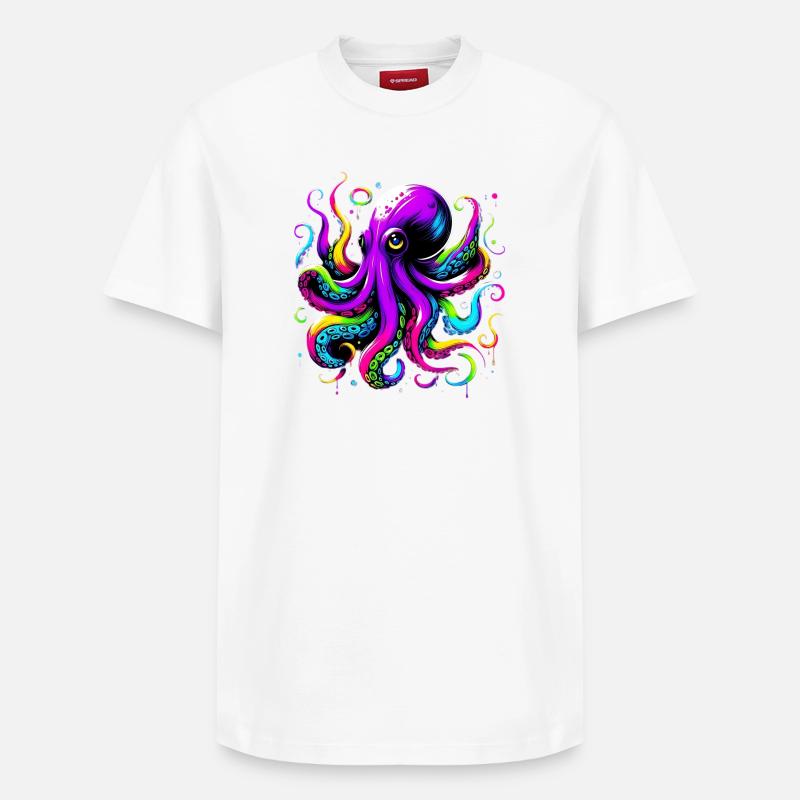 Krake - Relaxed Unisex Supima Cotton T-Shirt – von SPREAD - Weiß