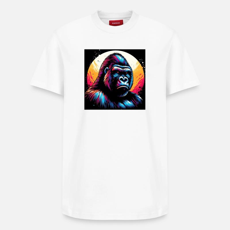 Gorille - T-shirt unisexe décontracté en coton Supima – de SPREAD - blanc
