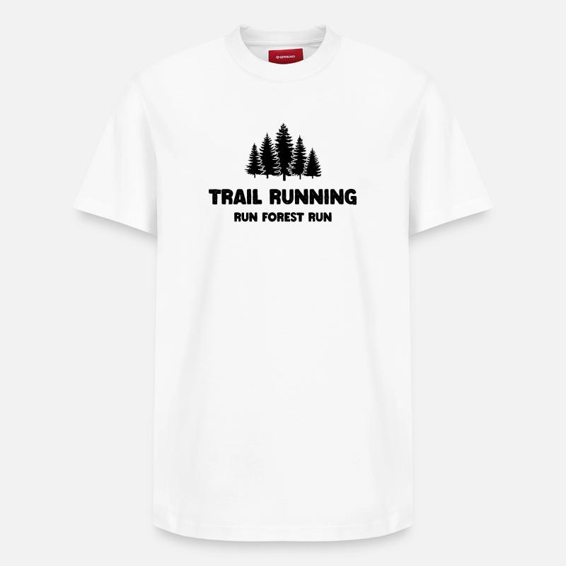 Trailrunning - Run Forest Run - Relaxed Unisex Supima Cotton T-Shirt – von SPREAD - Weiß