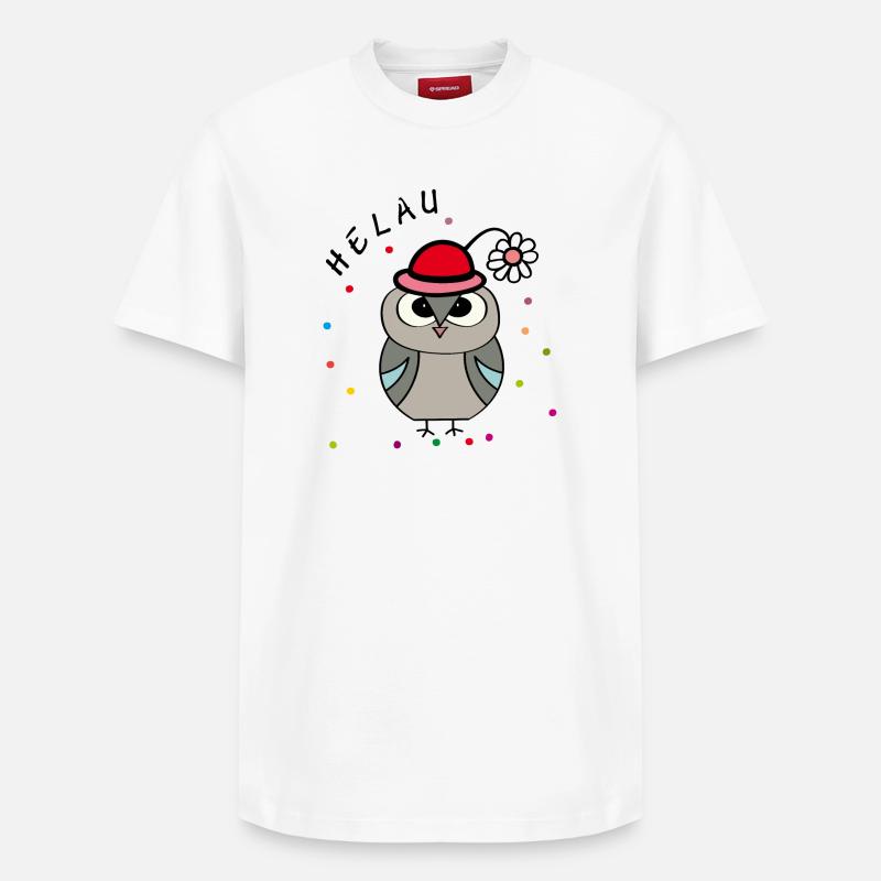 Hibou du carnaval de Helau - T-shirt unisexe décontracté en coton Supima – de SPREAD - blanc