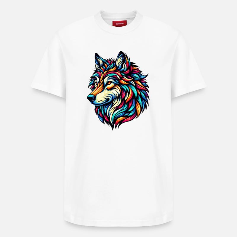 Loup - T-shirt unisexe décontracté en coton Supima – de SPREAD - blanc