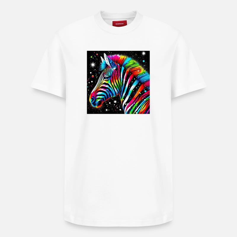 Zèbre - T-shirt unisexe décontracté en coton Supima – de SPREAD - blanc