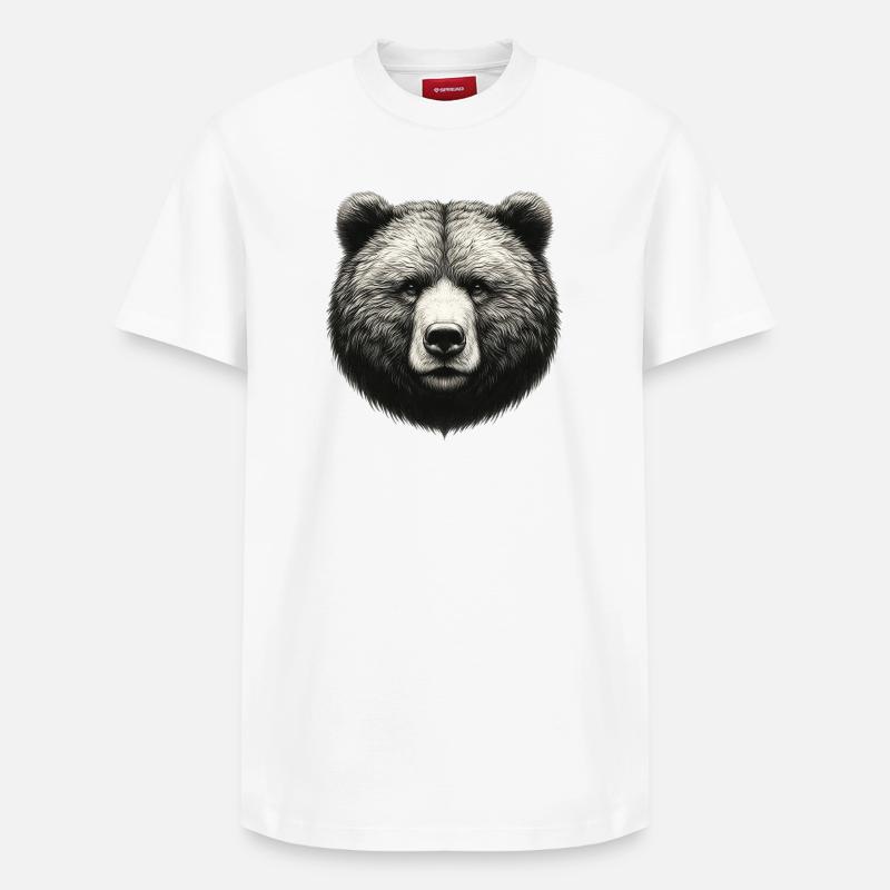 Bär - Relaxed Unisex Supima Cotton T-Shirt – von SPREAD - Weiß