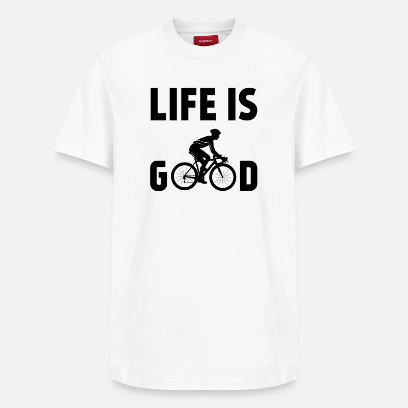 Cyclisme - La vie est belle - T-shirt unisexe décontracté en coton Supima – de SPREAD - blanc