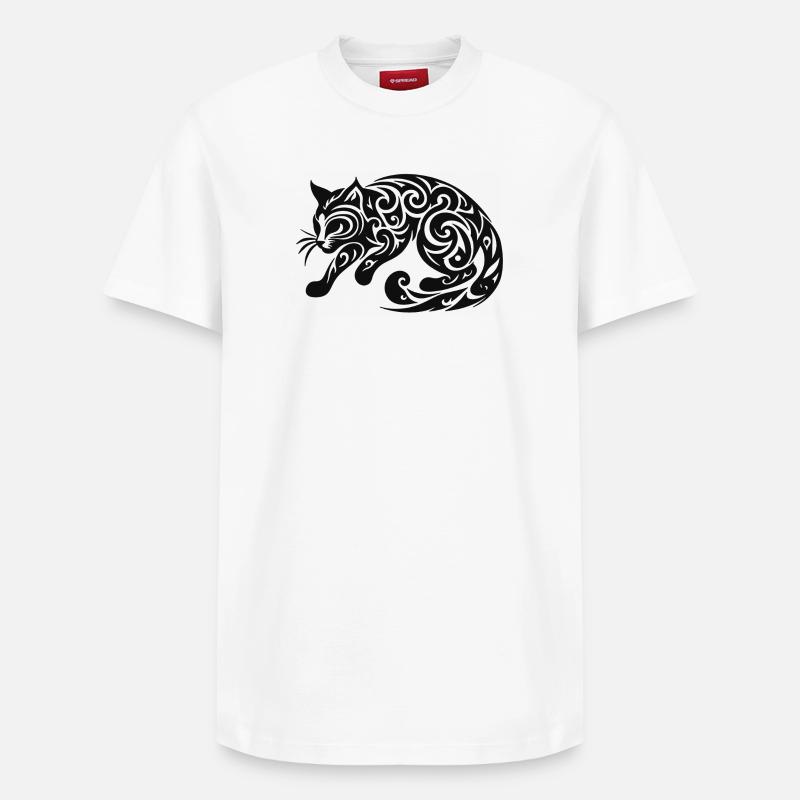 Chat noir - T-shirt unisexe décontracté en coton Supima – de SPREAD - blanc