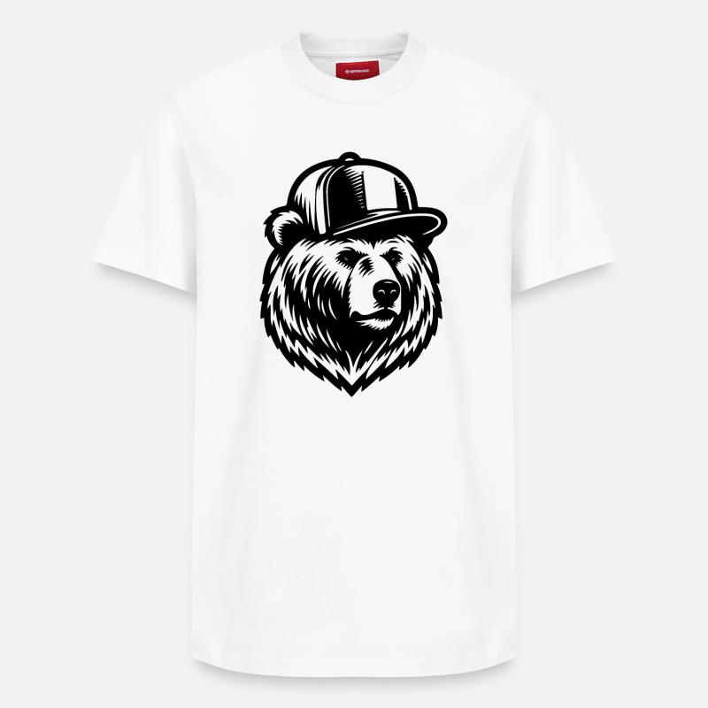 Cool Grizzly (Noir) - T-shirt unisexe décontracté en coton Supima – de SPREAD - blanc