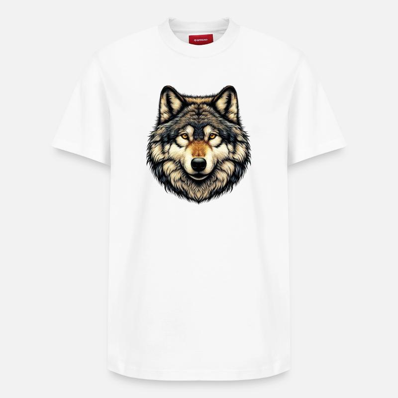 Loup - T-shirt unisexe décontracté en coton Supima – de SPREAD - blanc