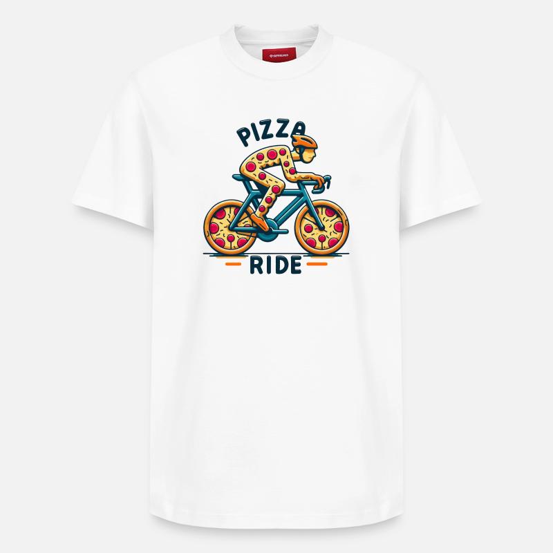 Pizza Lover Vélo Design - T-shirt unisexe décontracté en coton Supima – de SPREAD - blanc