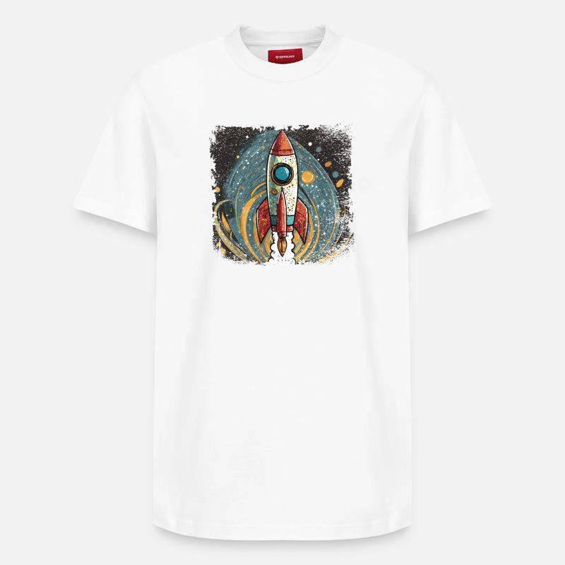 Rakete mit stylischem Design - Relaxed Unisex Supima Cotton T-Shirt – von SPREAD - Weiß