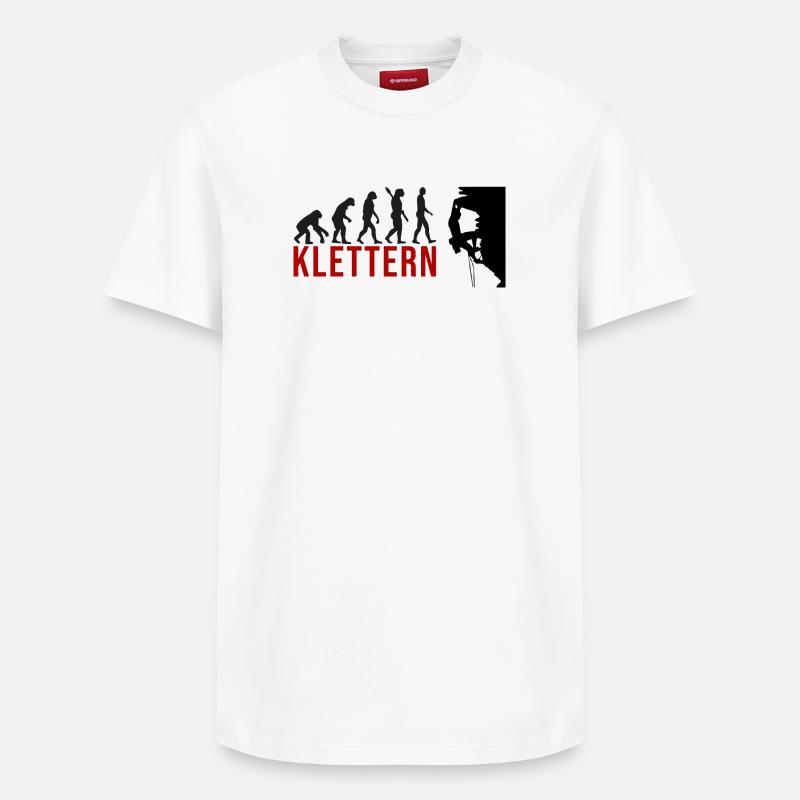 Ecolution Klettern - Relaxed Unisex Supima Cotton T-Shirt – von SPREAD - Weiß