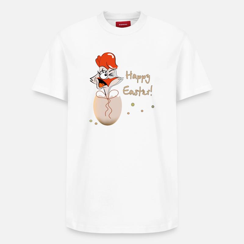 Joyeuses Pâques Coq - T-shirt unisexe décontracté en coton Supima – de SPREAD - blanc