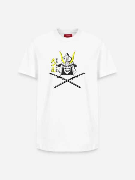 Samuraihelm Kabuto 5 - Relaxed Unisex Supima Cotton T-Shirt – von SPREAD - Weiß